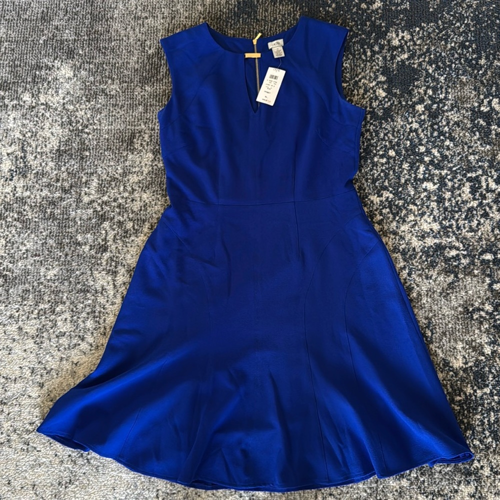 Caché Blue Tailored Dress with Key Hole